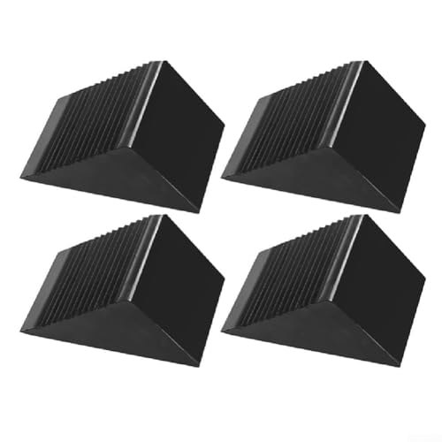 Juego de 4 cuñas de goma para ruedas de alta resistencia, antideslizantes, adecuadas para fijación segura de vehículos para coches y camiones, material robusto, dimensiones compactas, 4,92 x 2,95 x