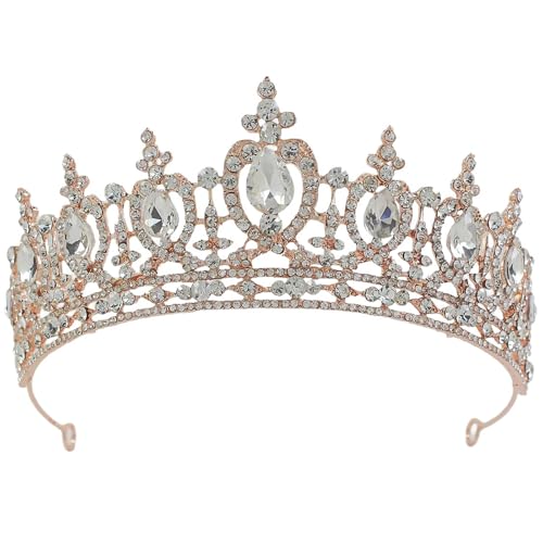 Couronne en cristal anti-glisse pour coiffe de mariage et cheveux lâchés