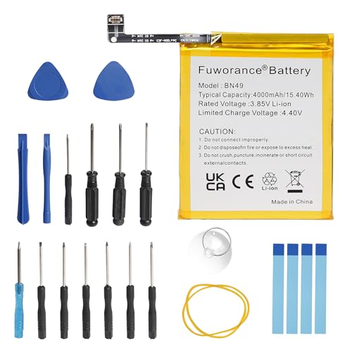 Fuworance Batería de repuesto 4000 mAh 3,85 V BN49 compatible con Xiaomi Redmi 7A MZB7995IN M1903C3EG M1903C3EH M1903C3EI teléfono móvil Smartphone Smartphone Batería de iones de litio Caja de