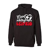 langärmliger Pullover G-graphics Unisex Hoodie Mein Herz schlägt für Leipzig 078.1510 (XL)
