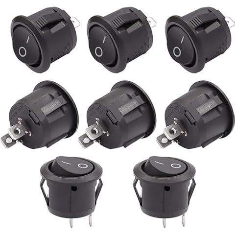 Taiss 8Pcs 12V Round Rocker Switch Cover