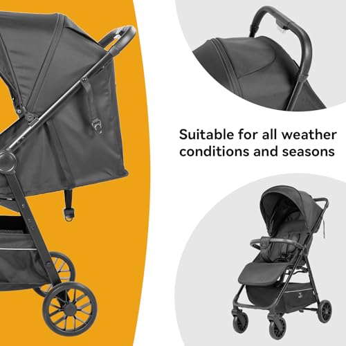 Image of Lightweight Travel Stroller at Only 4.6 kg, Folding Compact Pushchair with Multi-Position Recline, Babies and Toddlers Pram from Birth, Baby Buggy with Cup Holder, Canopy (A8 Pink)