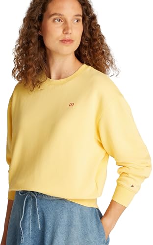 Tommy Hilfiger Damen Sweatshirt Contrast Flag Regular Fit, Gelb (Citronella), XXS – Ansicht 3
