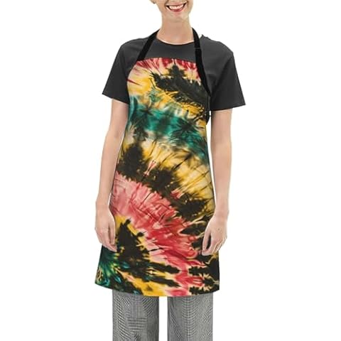 Mount Hour Rainbow Tie Dye Vintage, Women Kitchen Apron with Adjustable Neck Adult Size, For Cooking Painting, Gift Cover