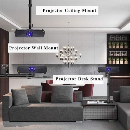 2-Be-Best Upgraded Projector Mount 23 to 41 in / 58 to105 cm, Extending Projector Ceiling Mount with Extendable Adjustable Projectors Mounts Black - Image 6