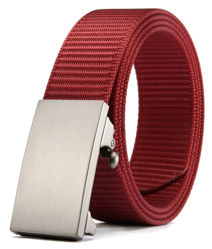 Image of CHAOREN Nylon Ratchet Belts for Men - Adjustable Web Belt - Automatic Slide Buckle for Casual Golf Work