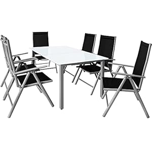 Casaria Bern Gartenmöbel Set, 6 Stühle, 150x90cm