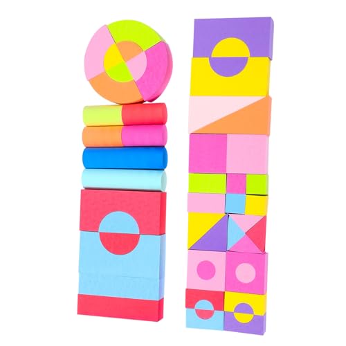 SUPVOX 50pezzi Blocchi Da Costruzione in Schiuma Eva Giocattoli Educativi Per Ragazzo Blocchi Impilabili Colorati Per Prima