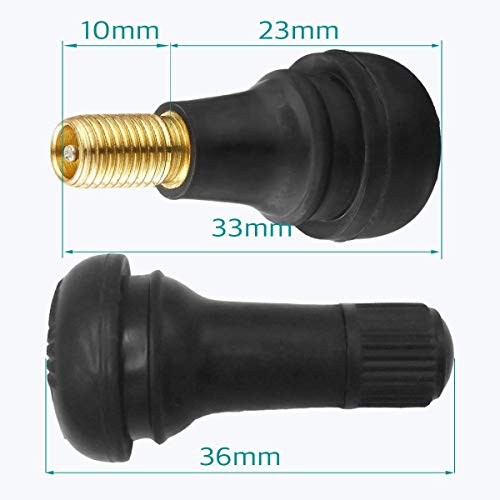 Onwon 12 Pieces Snapin Rubber Tire Valve Stems TR412 11.5mm 0.453 Inch