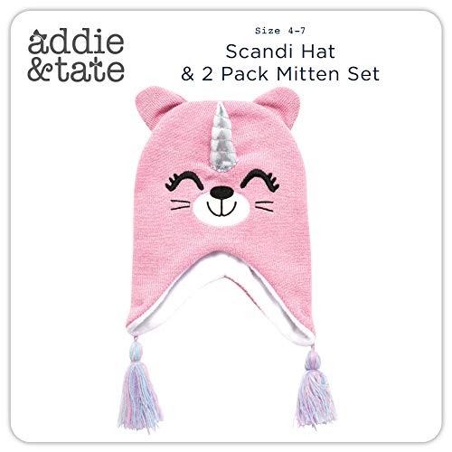 Girls Critter Winter Hat and 2 Pair Gloves or Mittens (Toddler/Little Girls)2