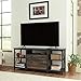 Sauder Steel River Industrial Storage Credenza with Drawers, Carbon Oak Finish