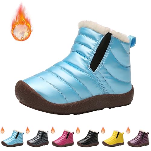 Girls and Boys Snow Fashion Ankle Boots Warm Fuzzy Walking Outdoor Shoes with Zipper (Baby/Toddler/Little Kid)4