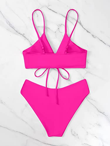 Image of Meetall Women's High Cut String Triangle Bikini Set Swimsuits Sexy Bathing Suits 2 Piece