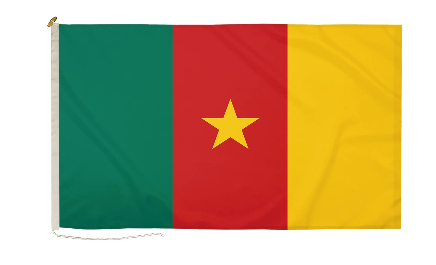 DuraFlag Cameroon Small Courtesy 20x12" Rope and Toggled Premium Quality 50x30cm Flag — image 1
