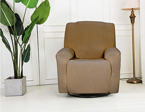 Linentopia Recliner Slip Cover, Solid Color, Form-Fit Stretch, Protector Cover For Chair Recliner, Polyester Spandex Fabric, Nonslip, (Estrela, Recliner, Gold) #TOP7
