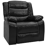 Farbe: Schwarz Material: Kunstleder (75 % PVC, 25 % Polyester), Kiefernholz, Sperrholz, Metall, recycelter SchaumGesamtabmessungen: 92 x 93 x 98 cm (B x T x H)Einzelsitzgr??e: 55 x 51 cm (B x T)Verstellbare Rückenlehne und Fu?stützeZusammenbau erforderlich: Ja