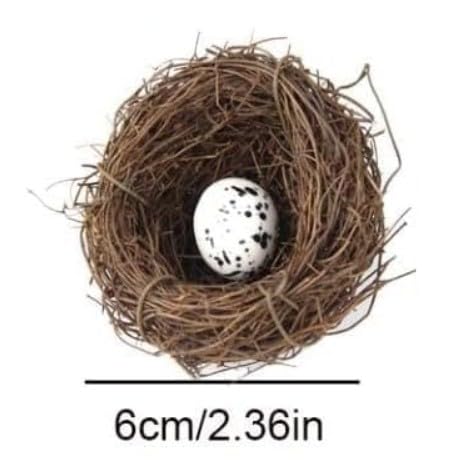 Image of Jowxsx Artificial Bird Nest, Bird Nest with Artificial Bird Eggs, Country Style Simulation Twig Bird Nest for Handmade Easter Rattan Nest Easter Supplies Nests Birdcage Accessories