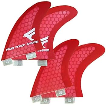 FINMAN サーフボードフィン クリア 赤　クワッド Amazon | FROW フロウ フィン クアッド ハニカムコア 赤 FCS対応