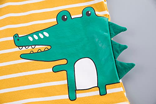 Kledingsets voor babyjongens Babykleding Outfits Katoen bedrukte top Casual 2-delige set Winter babykleding (geel, 80) Perfect - Afbeelding 7