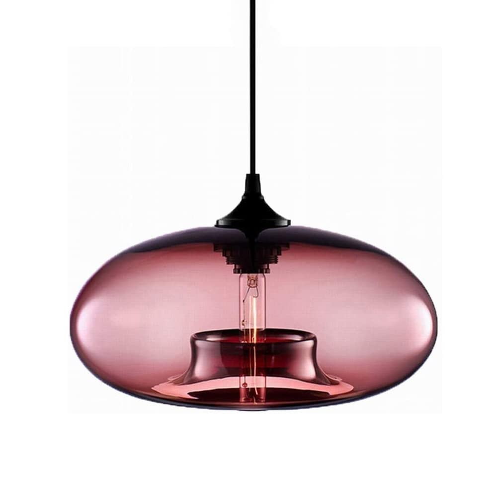 Lustre pendentif en verre transparent soufflé style loft rétro vintage - 5