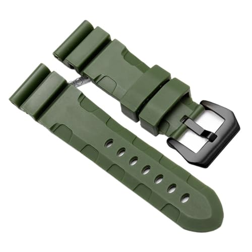 Bracelet montre caoutchouc étanche pour vos sessions de plongée marine silicone plat 24mm
