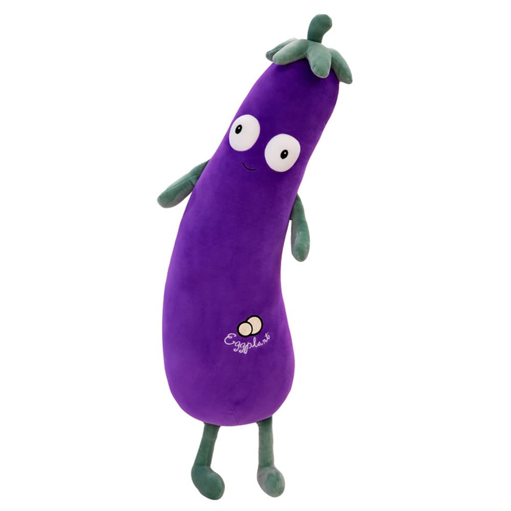 Purple Large Simulation Mr. Eggplant Doll Sleeping Pillow Doll,Plush Toy Cushion (35 inch 90 cm)