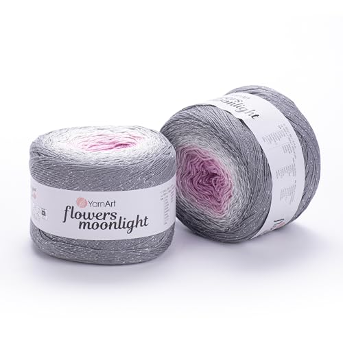 Hilo brillante multicolor YarnArt Flowers Moonlight con suave fibra de algodón para tejer chales 2