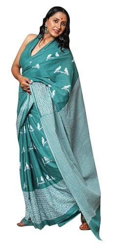 Sari imprimé indien en coton pour vos cérémonies et soirées d'été