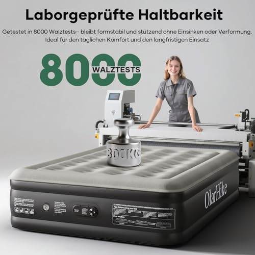 OlarHike Luftmatratze Selbstaufblasend, Luftbett Gästebett, Aufblasbares Matratze Zelt Sofa, Luftbett 2 Personen, Selbstaufblasbare Luftmatratze für Camping oder Heimgebrauch - 200 x 140 x 46 cm