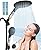 Dual Filtered Handheld Shower Heads Combo, HOPOPRO 15-Mode High Pressure Rainfall Showerheads Combo Set with Filter, for Hard Water, Removes Chlorine, Improves Skin Hair Condition, Matte Black