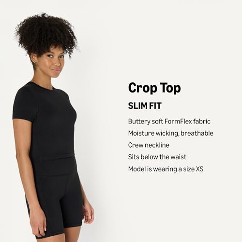 Amazon Essentials Women's Women's FormFlex Short Sleeve Top, Black, Large - image 5