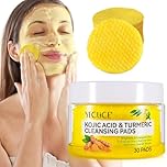 Kojic Acid Cleansing Pads,Kojic Acid and Turmeric Cleansing Pads for Face & Body,Helps Balance Skin Oil And Water, Gentle & Non-Irritating,Natural Ingredients,All Skin Types(30Pads)