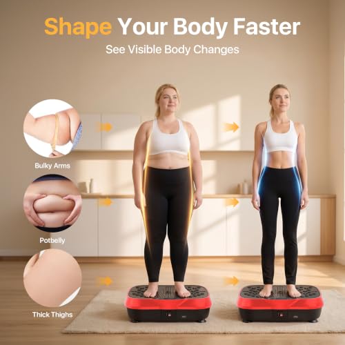 Image of ALSO GO Vibration Plate Exercise Machine, 200 Speeds & 10 Models, 500LB Capacity, LED Display, Bluetooth Audio, Large Shake Plate with Loop Bands for Full Body Fitness, Lymphatic Drainage, Pain Relief