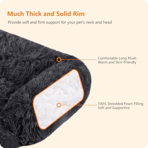 HMTOPE Hundebett, Anti-Bewuchs Hundedecke, Hundesofa, Sofaschutz, Waschbar und rutschfest Hundekissen für Mittelgroße Hunde, Größe L, 95 x 85 x 16 cm, Dunkelgrau