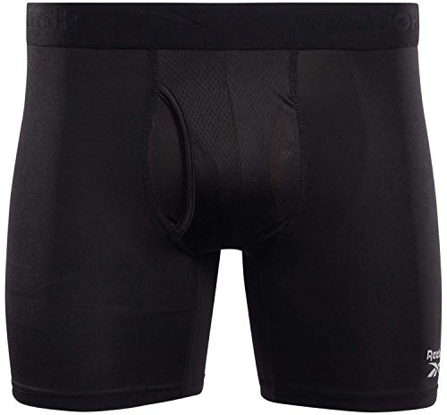 Reebok Men'S Boxer Briefs - 4 Pack Soft Performance Boxers For Men With Fly Pouch - Quick Dry Active Mens Underwear Pack S-Xl thumb #2