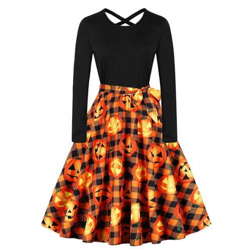 Robe longue Halloween manches longues aux finitions haute couture