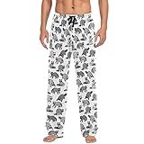 Ollabaky Grey Raccoon Animal Pajama Pants for Men Pjs Bottoms with Pockets Men's Sleep Lounge Pants, XL