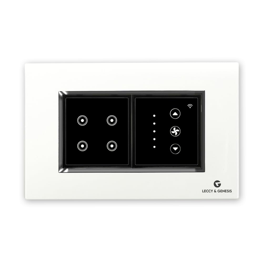 L&G 4 Modular WiFi Smart Switch Panel | 4 Switch Control, 1 Smart Fan Regulator | Designed by German Engineers That meets Indian Standards (Compatible with Alexa, OK Google & SIRI Shortcut) (Size: 4M- 146 x 90 x 45 mm) (White)-image-28