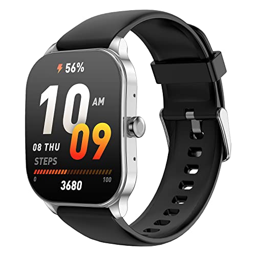 Image of Amazfit Pop 3S Smart Watch with 1.96 inch AMOLED Display, Bluetooth Calling, SpO2, 12-Day Battery Life, AI Voice Assistance, 100 Sports Modes, 24H HR Monitor, Music Control, Over 100 Watch Faces (Silver)