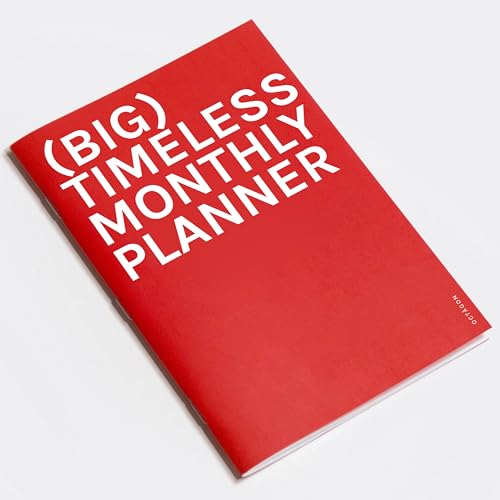 OCTÀGON DESIGN | Big Timeless Monthly Planner | Planificador Mes Vista Perpetuo. Sin fechas | 14 meses | Tapa blanda | Tamaño A4