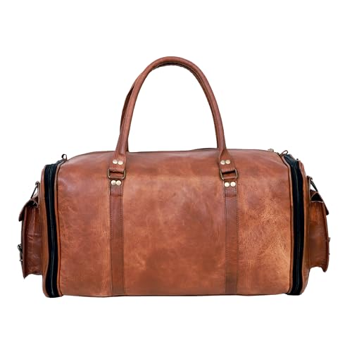 Handmade Vintage Travel Luggage 30 Inch Duffel Gym Sports Bag Weekender Travel Overnight Carry One Duffel Bag for Men