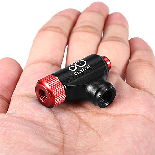 Insuflador de bicicleta, Romacci Cabeça de insuflação de bicicleta Válvula de cartucho de CO2 Quick