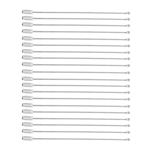 Wire Key Ring, Wire Key Hangers with Screw Lock Cable Ring, Silver Handy for Pocket Lamp Hanging Tongs