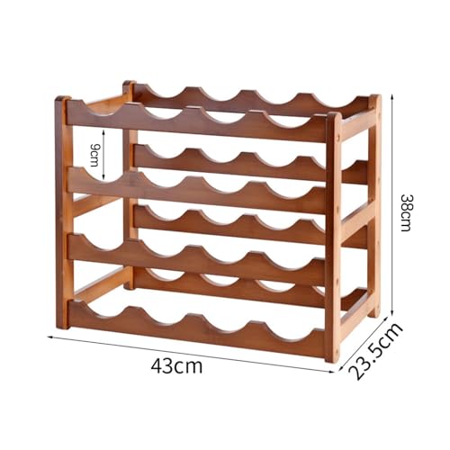 Glsety 16 Bottle Wooden Wine Rack,4 Tier Free Standing Wine Storage Holder,Retro Minimalist Style Home Decorations Wine Display Shelves for Cabinet,Cupboard,Countertop(4 Tier)
