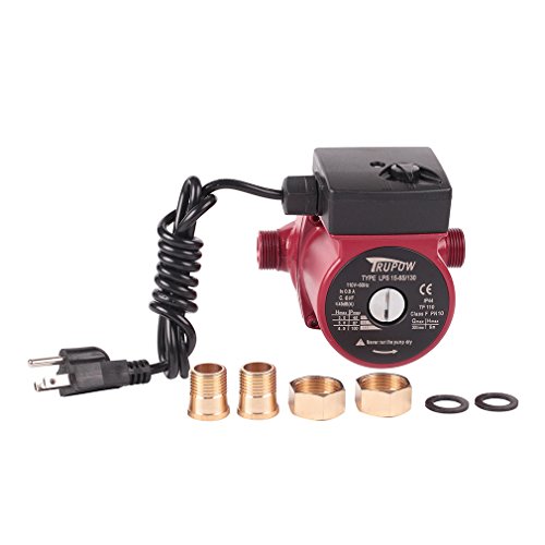 Trupow 3/4" NPT 110V Hot Water 3-Speed Circulation Pump Circulator Pump