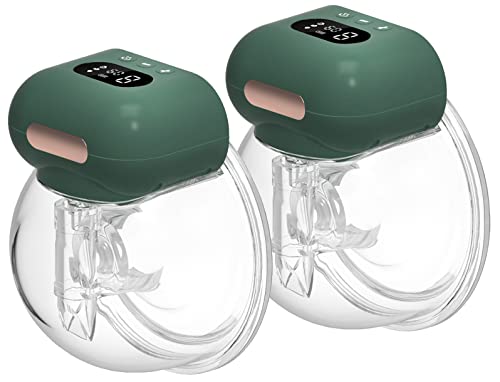 Image of Bwcece Newly Upgraded Wearable Breast Pump,LCD Hands-Free Pump,3 Modes&9 Levels Adjustable for Comfortable Wireless Breast Pump,Electric Breastfeeding Pump,Low Noise Breast Pump,24 mm Flange(2 PCS)
