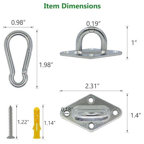 TERMATH 16Pcs 304 Stainless Steel 2.31 Inches Pad Eye Hooks Snap Hooks Kit by TERMATH - Used condition - Image 2