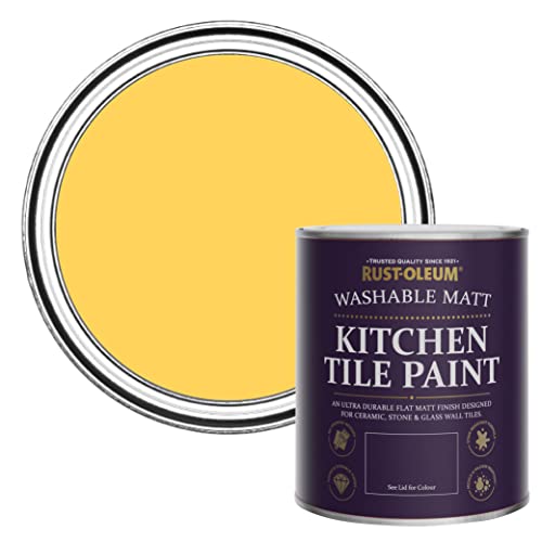 Rust-Oleum Yellow water resistant Kitchen Tile Paint in Matt Finish - Lemon Jelly 750ml