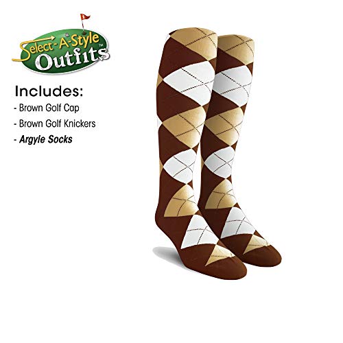 Mens Select A Style Brown Outfit with Matching Golf Cap and Selected Argyle Socks3