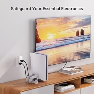 [ETL Listed] Cable Matters 1350 Joules Single Outlet Surge Protector for TV, PC, Xbox, PS5, Refrigerator, Treadmill, 15A/1875W, 500V Clamping Voltage Wall Surge Protector Outlet, White